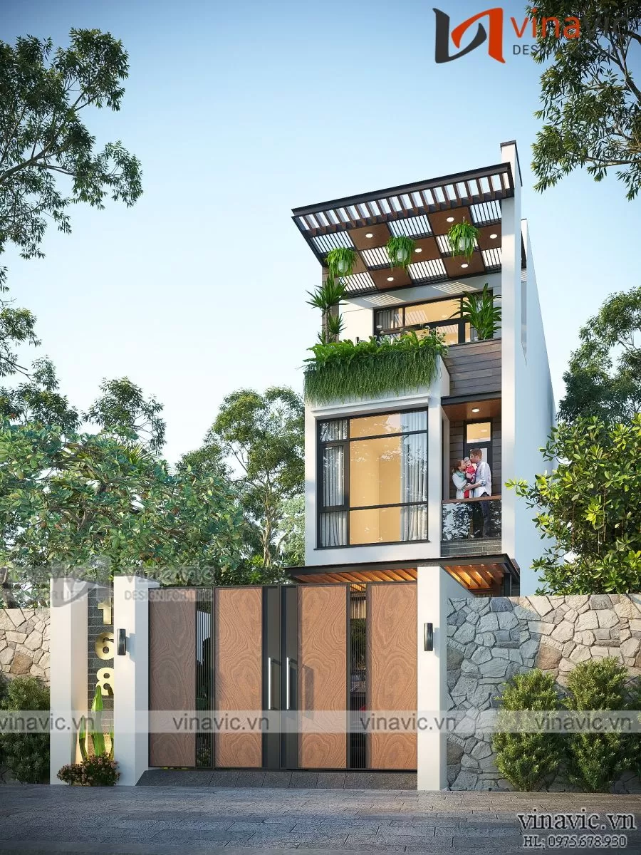 Nhà phố 3 tầng 5x22m hiện đại