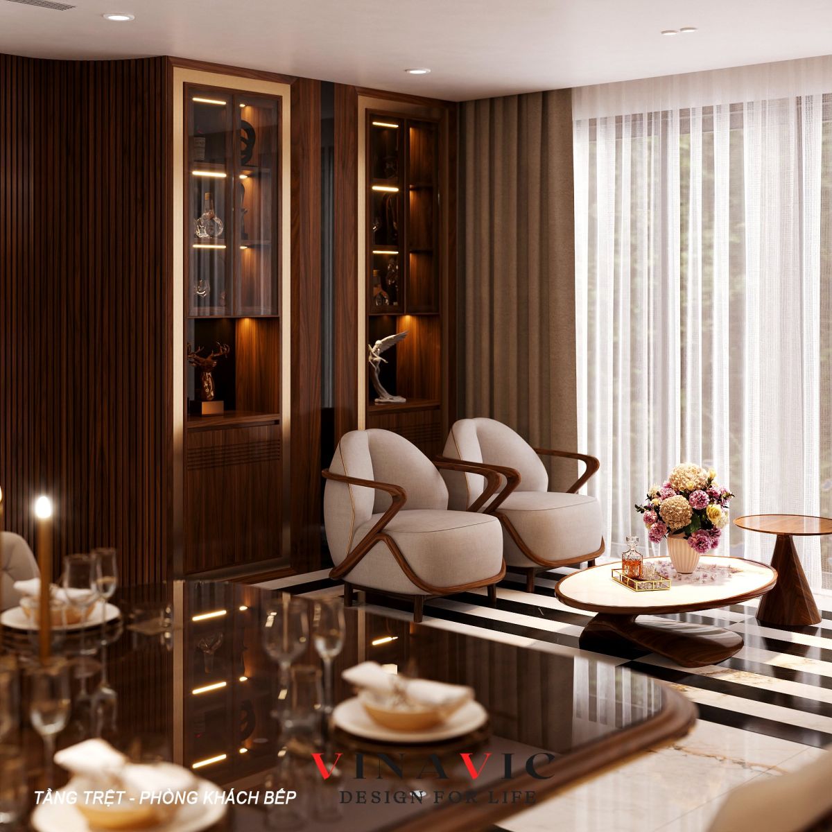 Thiết kế phòng khách chung cư hiện đại gọn gàng