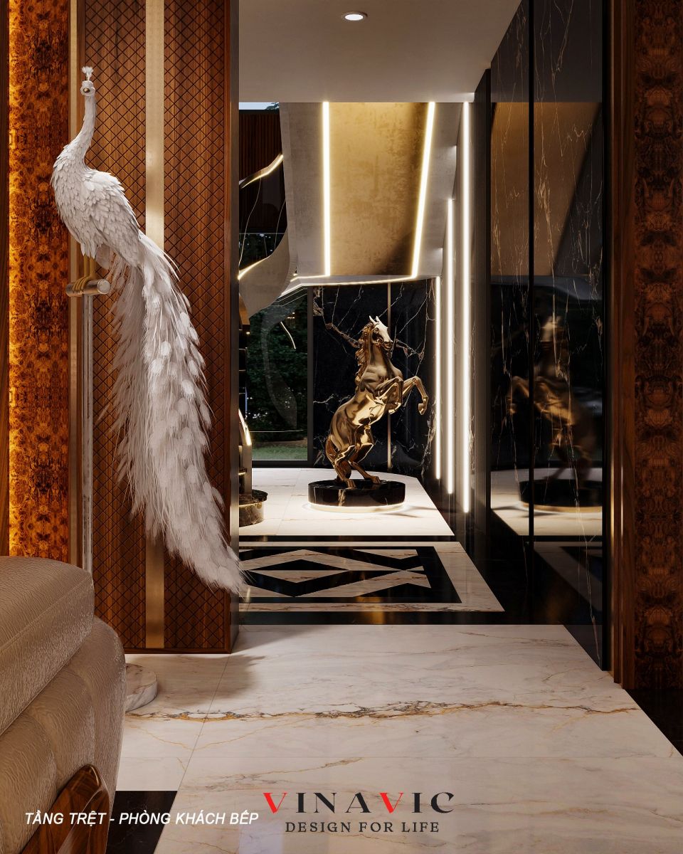 Thiết kế nội thất biệt thự hiện đại siêu sang