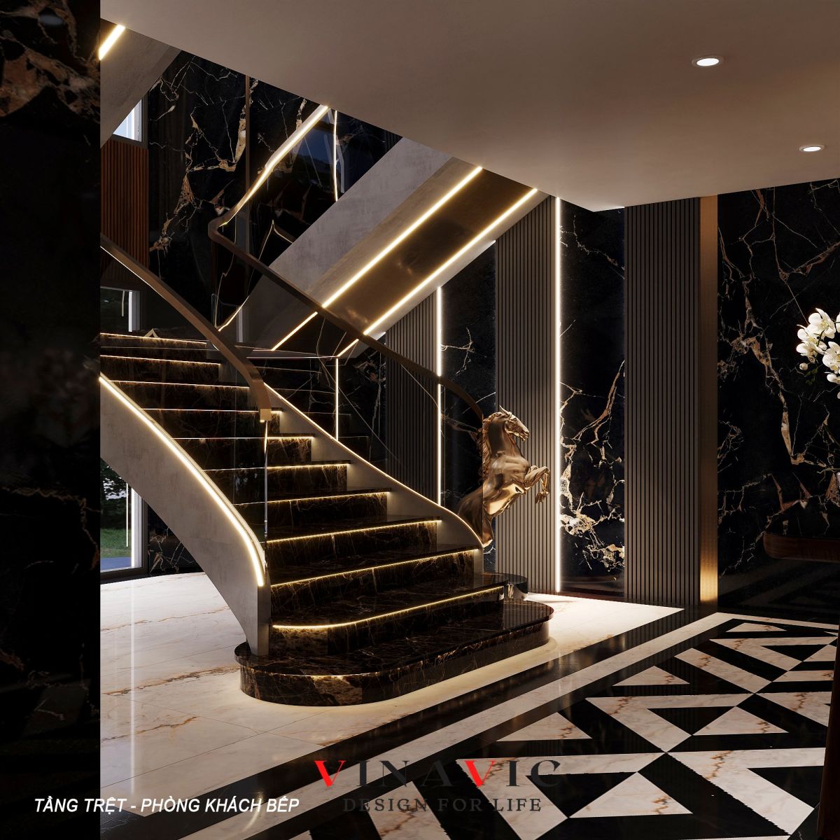 Thiết kế nội thất biệt thự hiện đại siêu sang