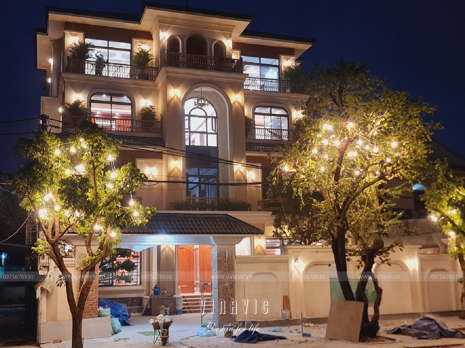 Thi công biệt thự 4 tầng tân cổ điển 223m2 (CĐT: Mrs Liên - Nghệ An) TCBT2224