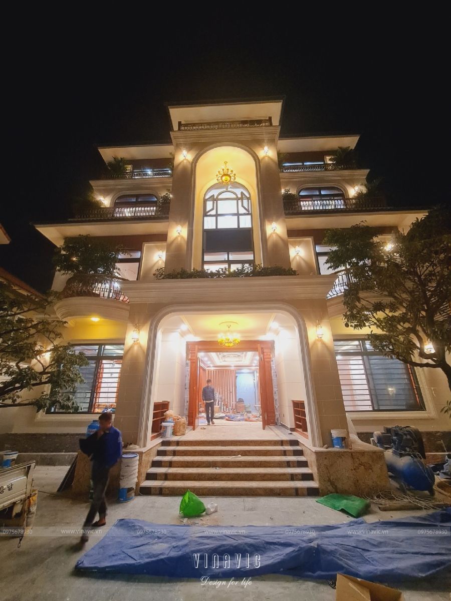 Thi công biệt thự 4 tầng tân cổ điển 223m2 (CĐT: Mrs Liên - Nghệ An) TCBT2224