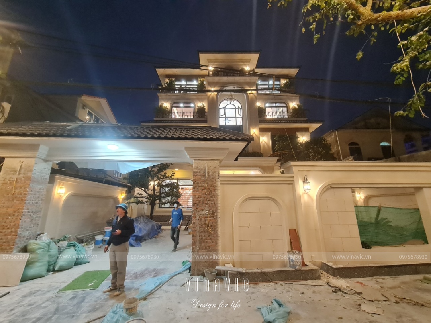 Thi công biệt thự 4 tầng tân cổ điển 223m2 (CĐT: Mrs Liên - Nghệ An) TCBT2224