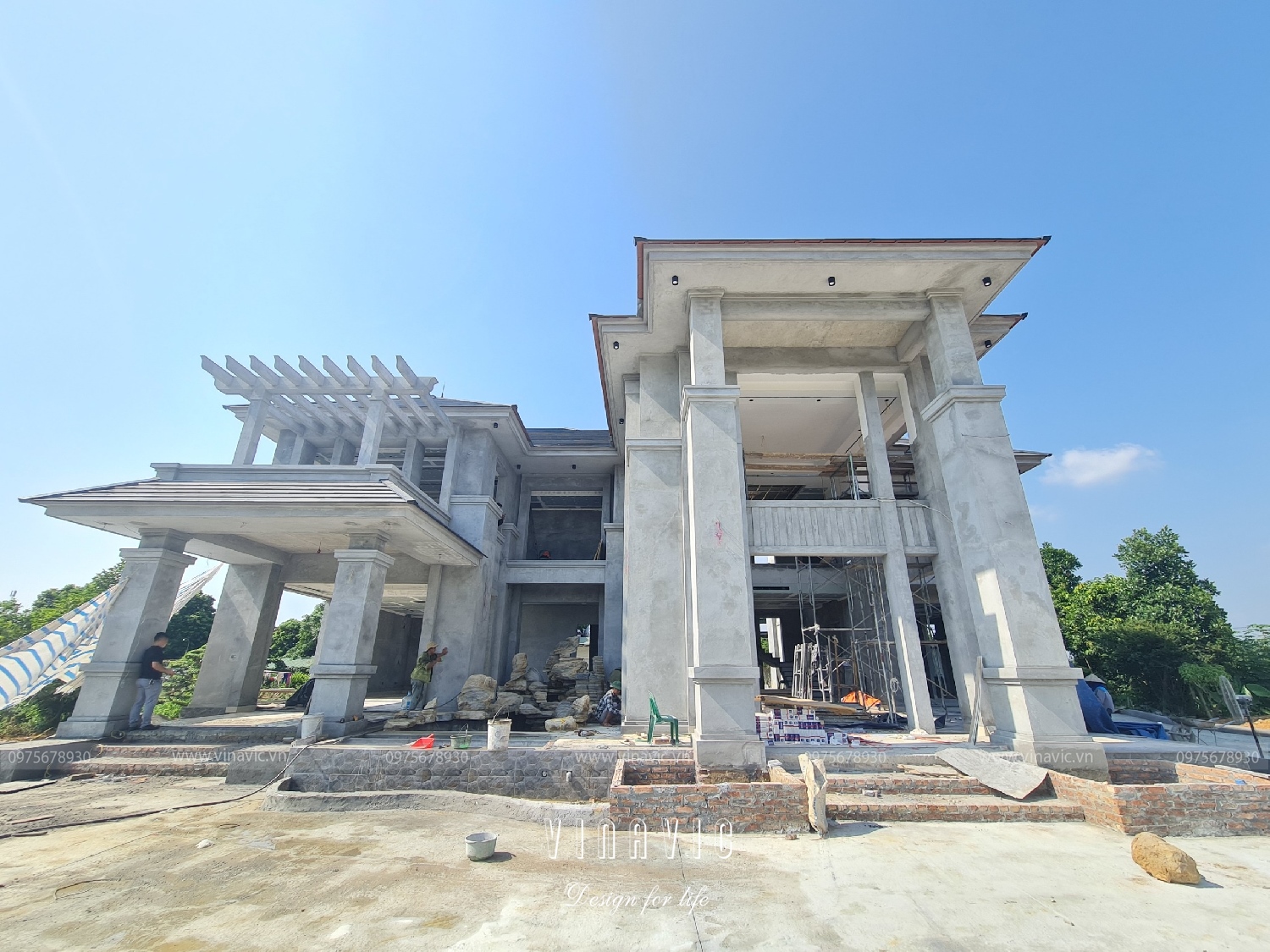 Thi công biệt thự hiện đại 2 tầng 210m2 (CĐT: Mr Mẫn - Hà Nội) TCBT2227