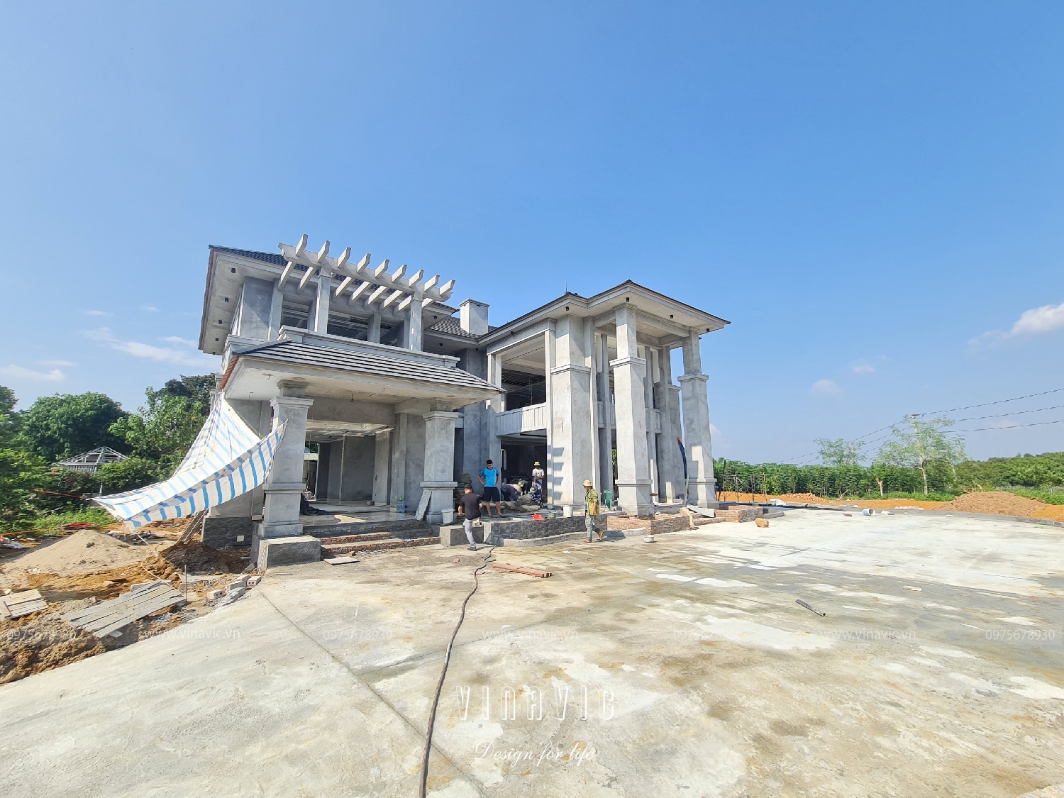 Thi công biệt thự hiện đại 2 tầng 210m2 (CĐT: Mr Mẫn - Hà Nội) TCBT2227