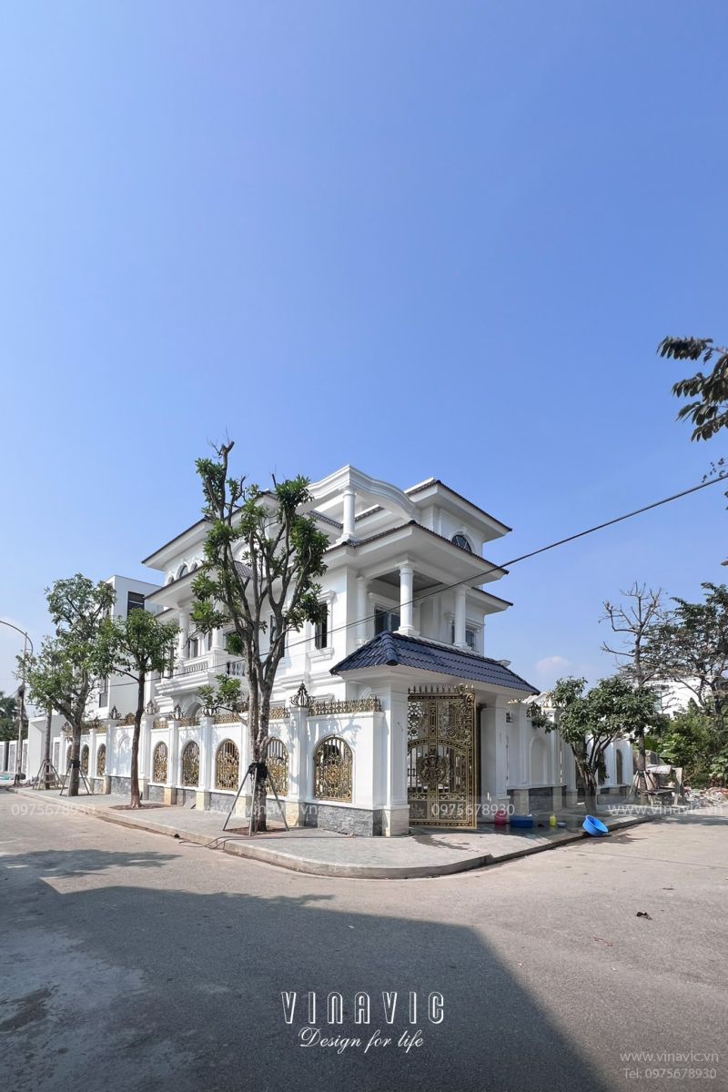Thi công biệt thự tân cổ điển mái nhật