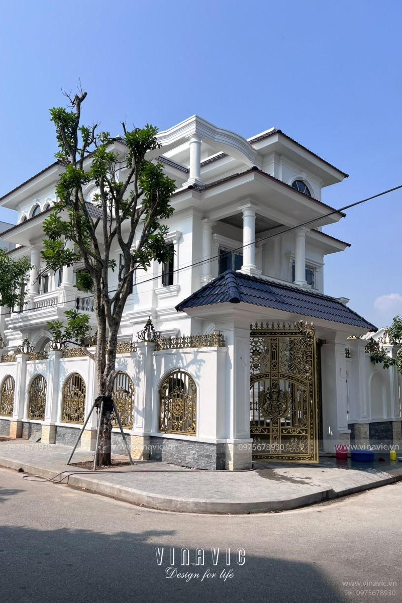 Thi công biệt thự tân cổ điển mái nhật