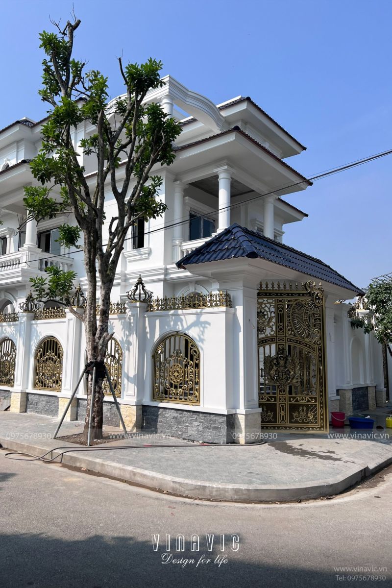 Thi công biệt thự tân cổ điển mái nhật