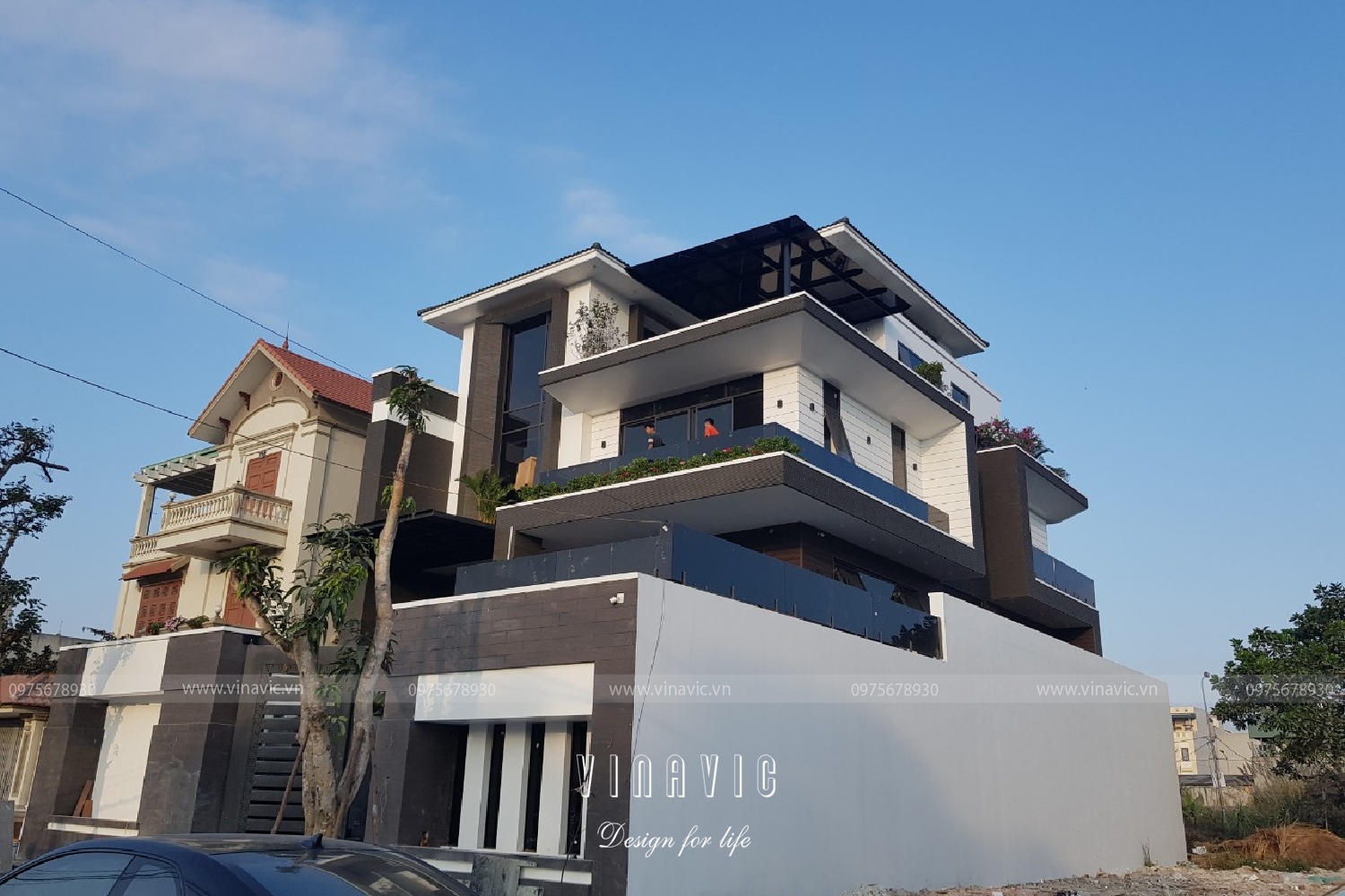 Thi công biệt thự 3 tầng 4 phòng ngủ