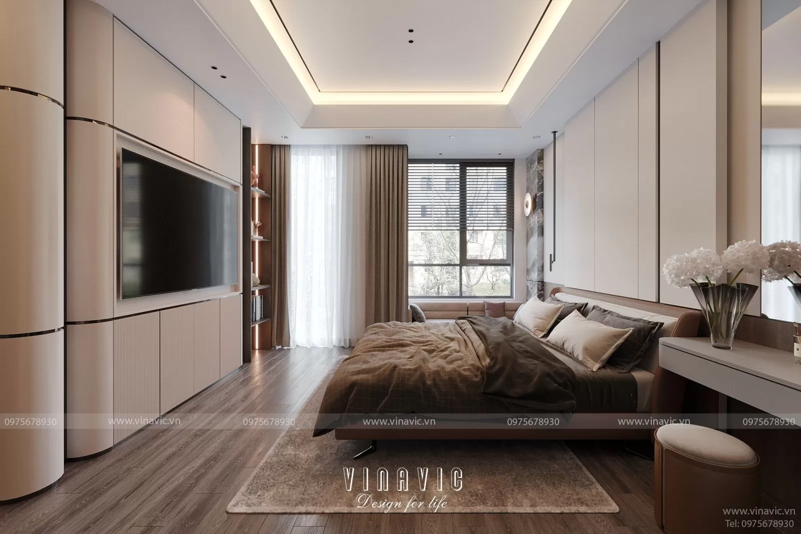 Thiết kế nội thất phòng ngủ nhà phố hiện đại (CĐT: Mr Thắng - An Giang) NT2324