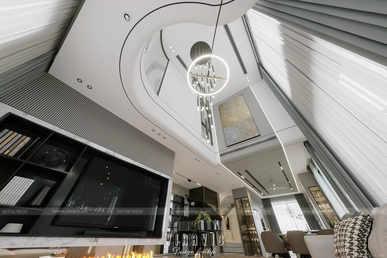 Nội thất biệt thự 3 tầng 7m x 13m (CĐT: Mrs Hoàng - Hoài Đức) NT2325