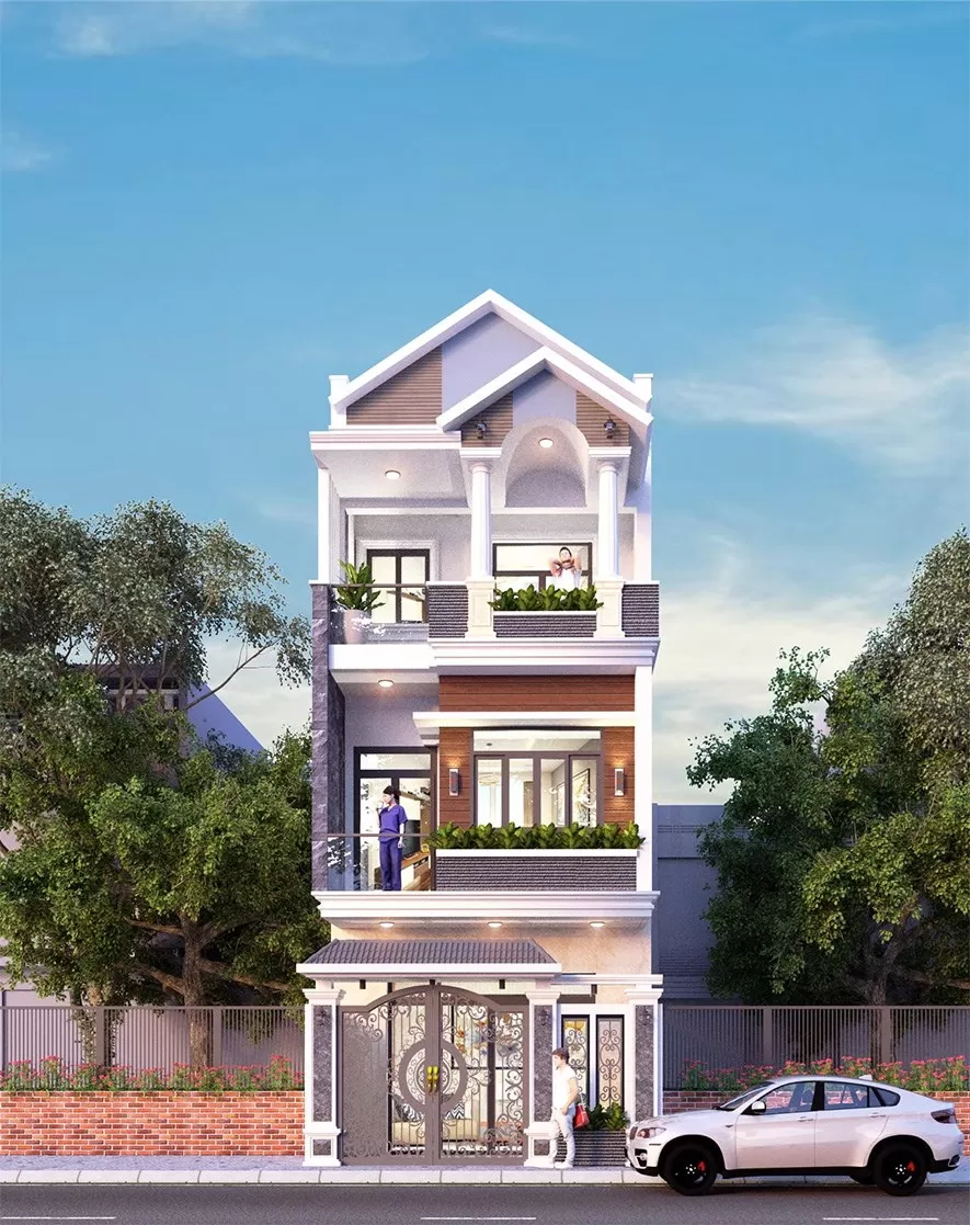 Mẫu mái thái thanh thoát, cao ráo