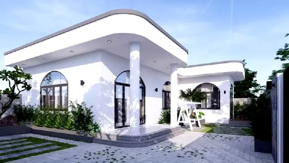 Ngôi nhà được thiết kế hiện đại với đường nét khỏe khoắn