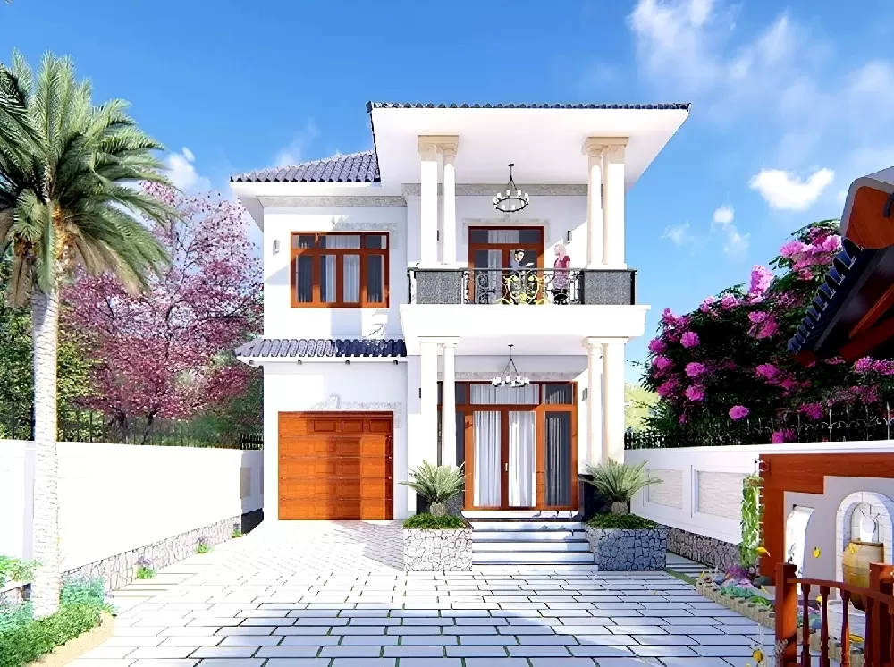 Nhà 2 tầng chữ L thiết kế hiện đại, đẹp mắt