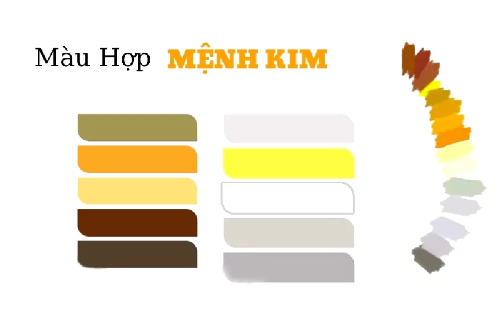 Bảng màu hợp tuổi 1970 Canh tuất