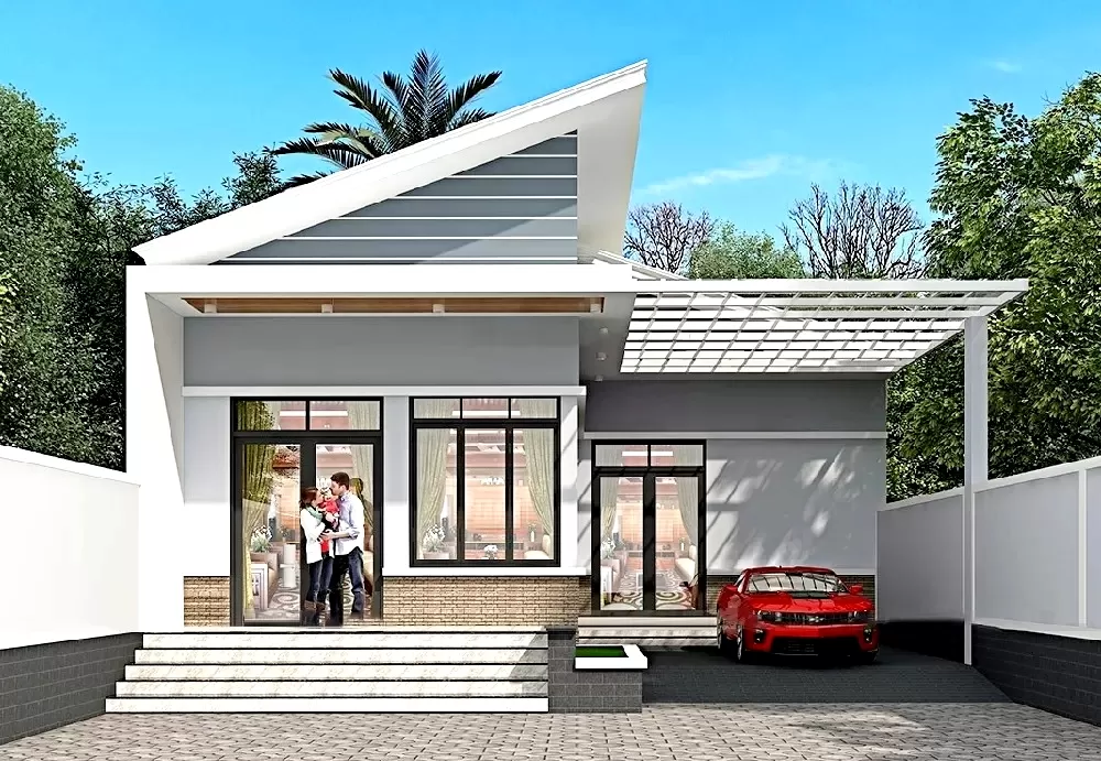 Thiết kế mái lệch ấn tượng