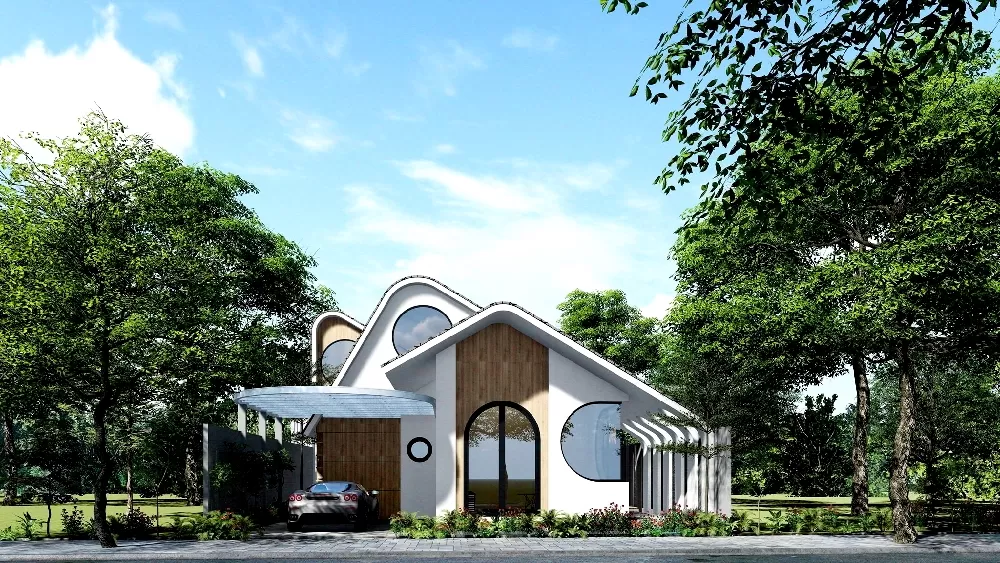 Nhà 1 tầng được thiết kế độc đáo phong cách hiện đại