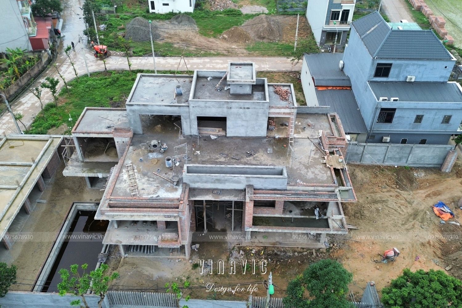 Thi công biệt thự hiện đại 3 tầng 270m2 (CĐT: Mr Dương - Bắc Giang) TCBT2209