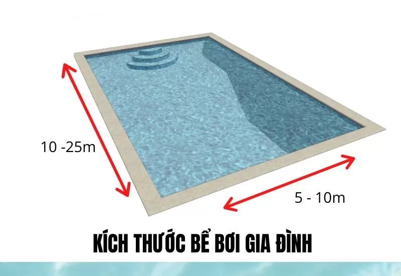 Kích thước bể bơi gia đình