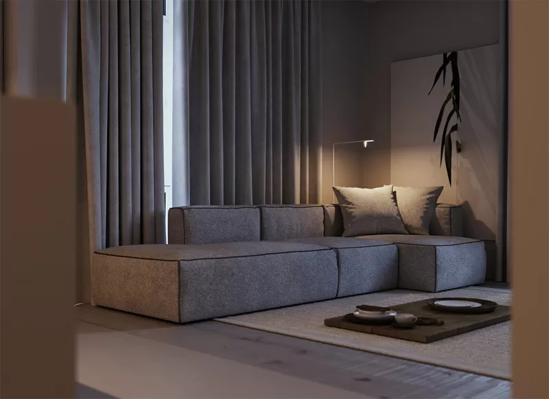 Các đồ nội thất được lựa chọn có kích thước phù hợp với tổng thể kiến trúc. 