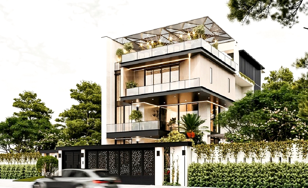 Ngoại thất được sử dụng gam màu trắng chủ đạo kết hợp cùng với màu ghi xám đầy ấn tượng