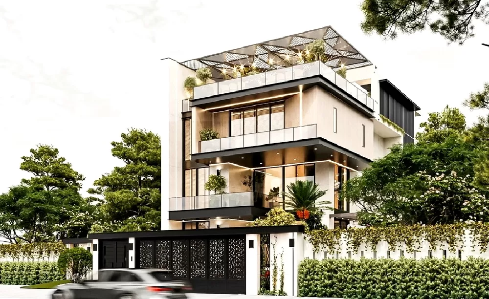 Ngoại thất được sử dụng gam màu trắng chủ đạo kết hợp cùng với màu ghi xám đầy ấn tượng