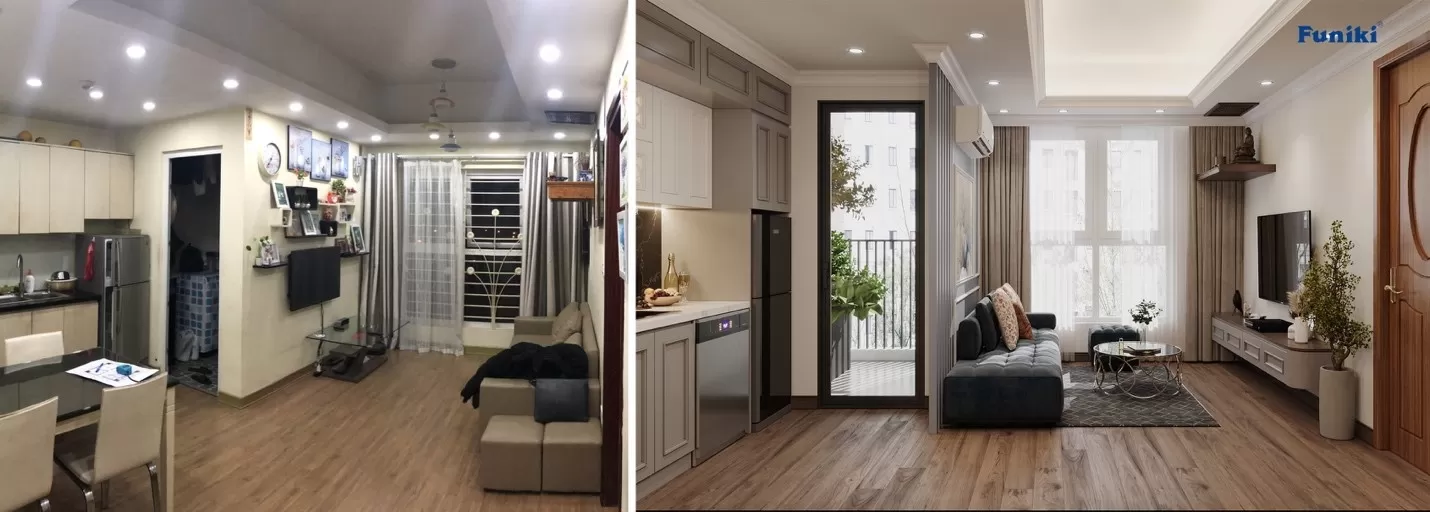 Cải tạo không gian phòng khách