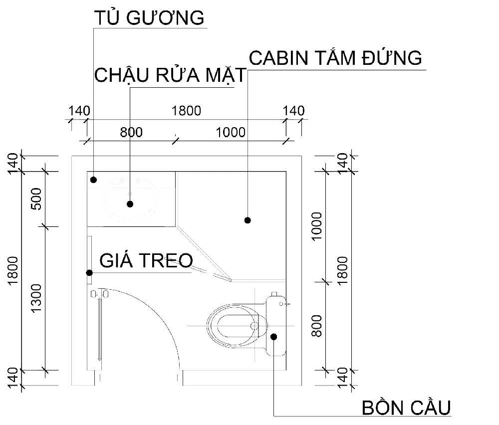 Lắp đặt nhà vệ sinh theo nguyên tắc hợp lý đảm bảo tiện nghi và tiết kiệm không gian