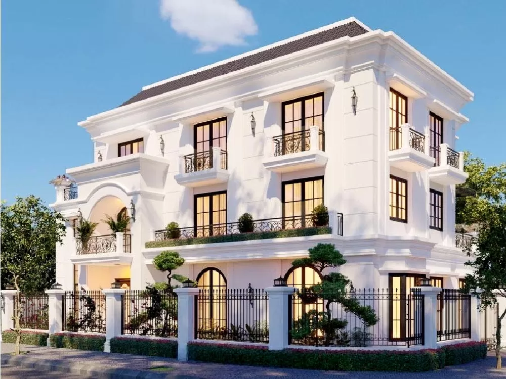 Biệt thự 2 mặt tiền đẹp màu trắng