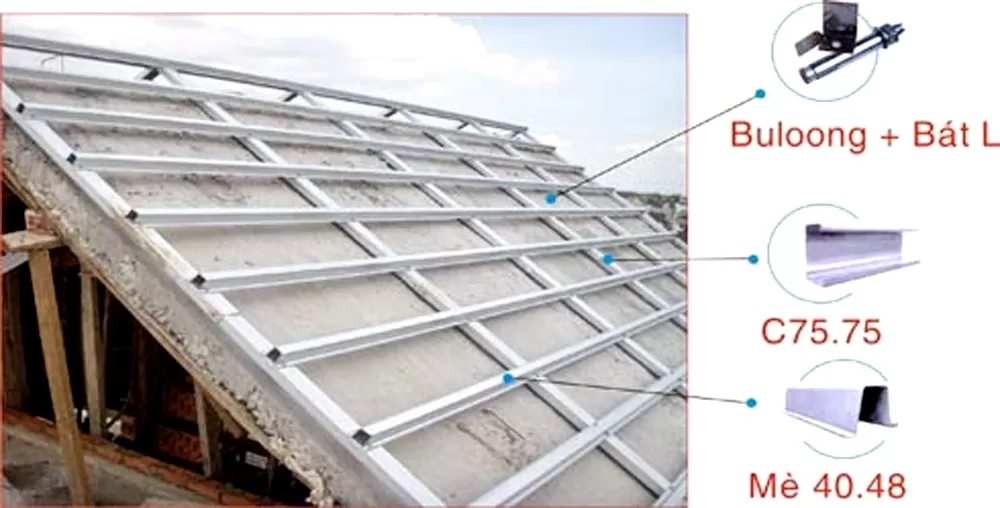 Bản vẽ chi tiết của kết cấu mái thái bê tông cốt thép