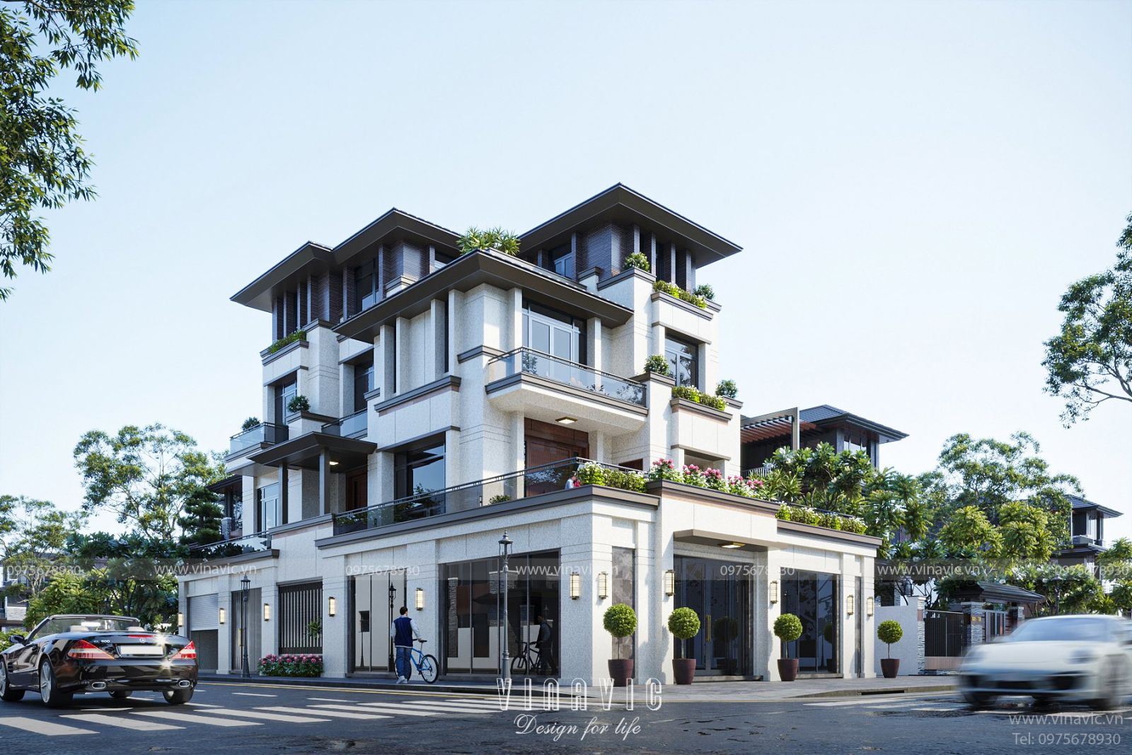 Hệ thống cửa kính lớn thông thoáng