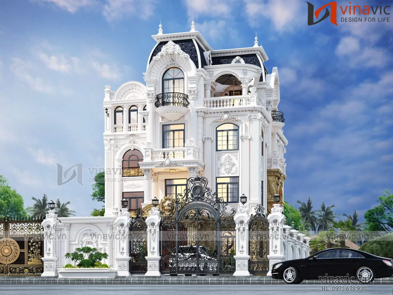 Hàng rào biệt thự tân cổ điển