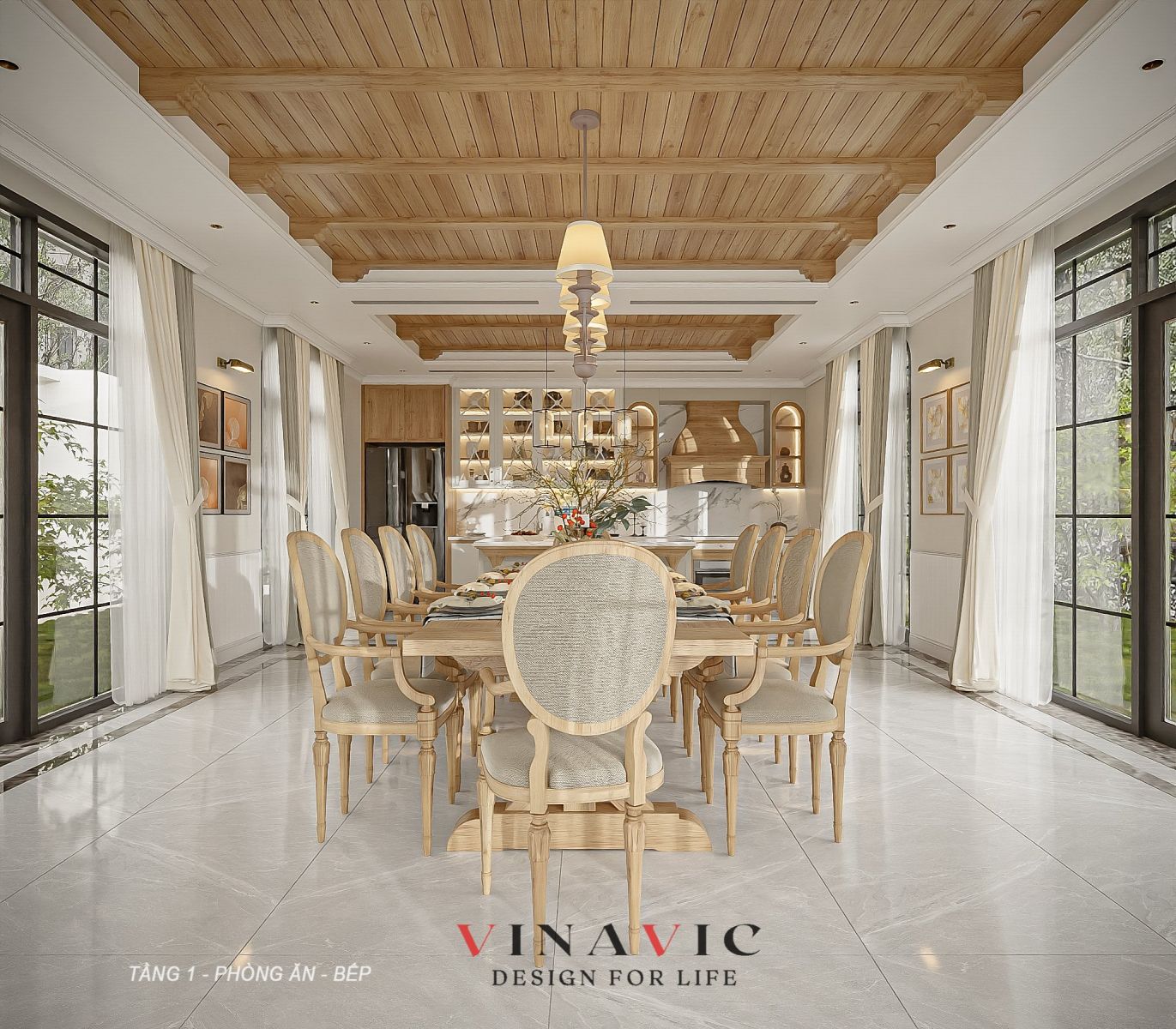 Mẫu nội thất phong cách địa trung hải 450m2 (CĐT: Mr Phát - Cam Ranh) NT2326