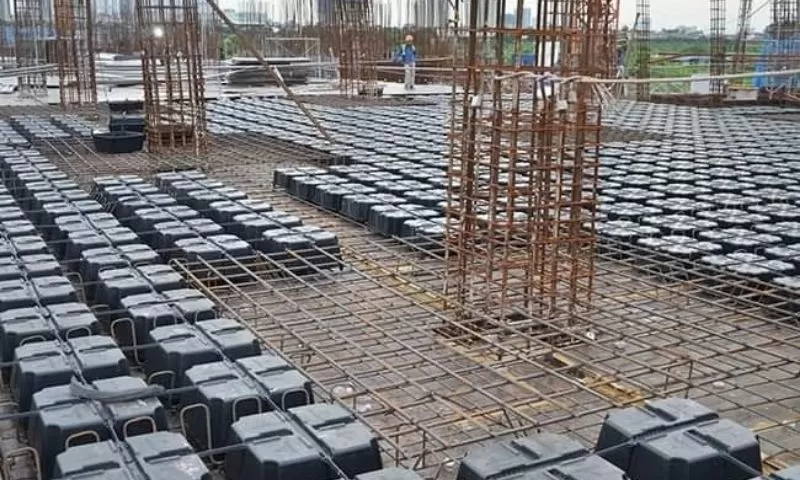 Thi công cốt thép cho nhà trên đất ruộng