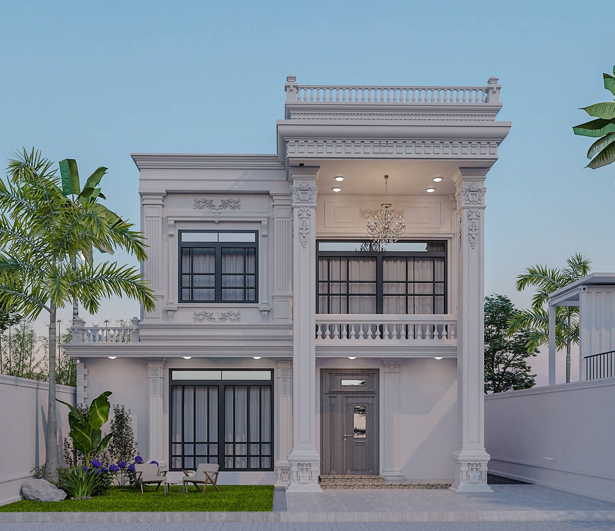 Thiết kế nhà 100m2 cổ điển