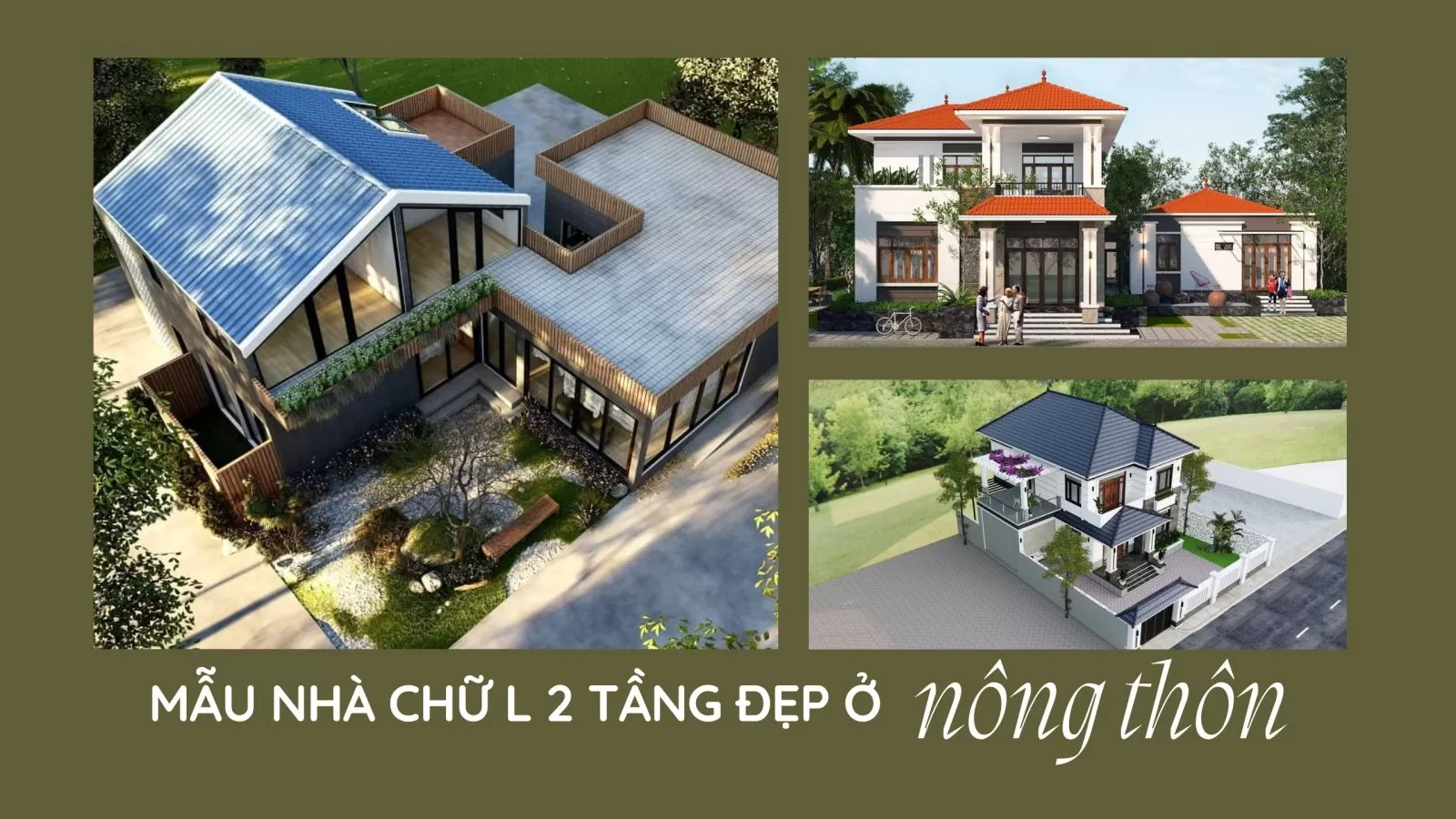 Mẫu nhà chữ l 2 tầng đẹp ở nông thôn