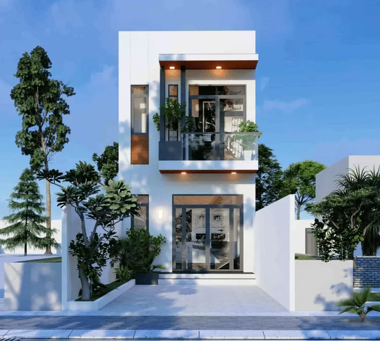 Mẫu nhà 2 tầng mặt tiền 6m có không gian rộng rãi, thoáng mát