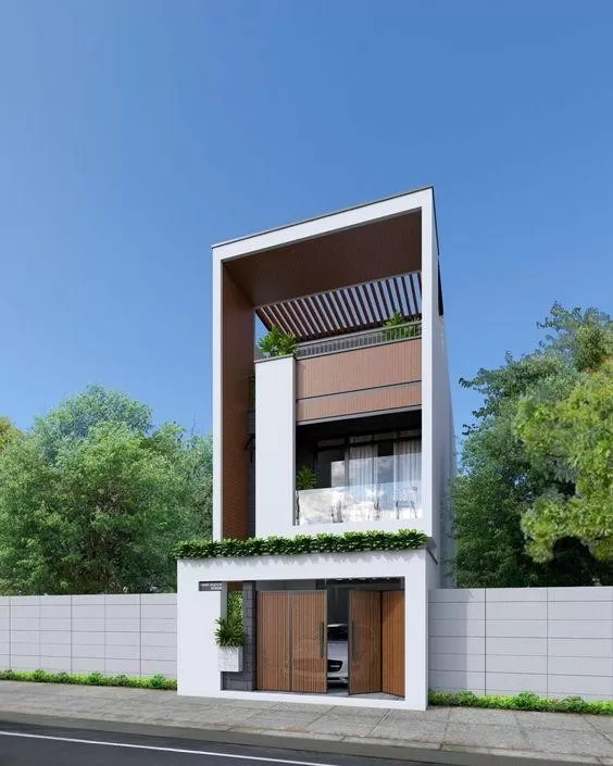 Phối cảnh nhà 6x14m có gara ô tô, công năng tối đa