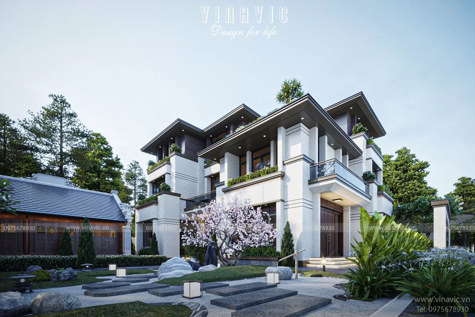 Phối cảnh sân vườn biệt thự