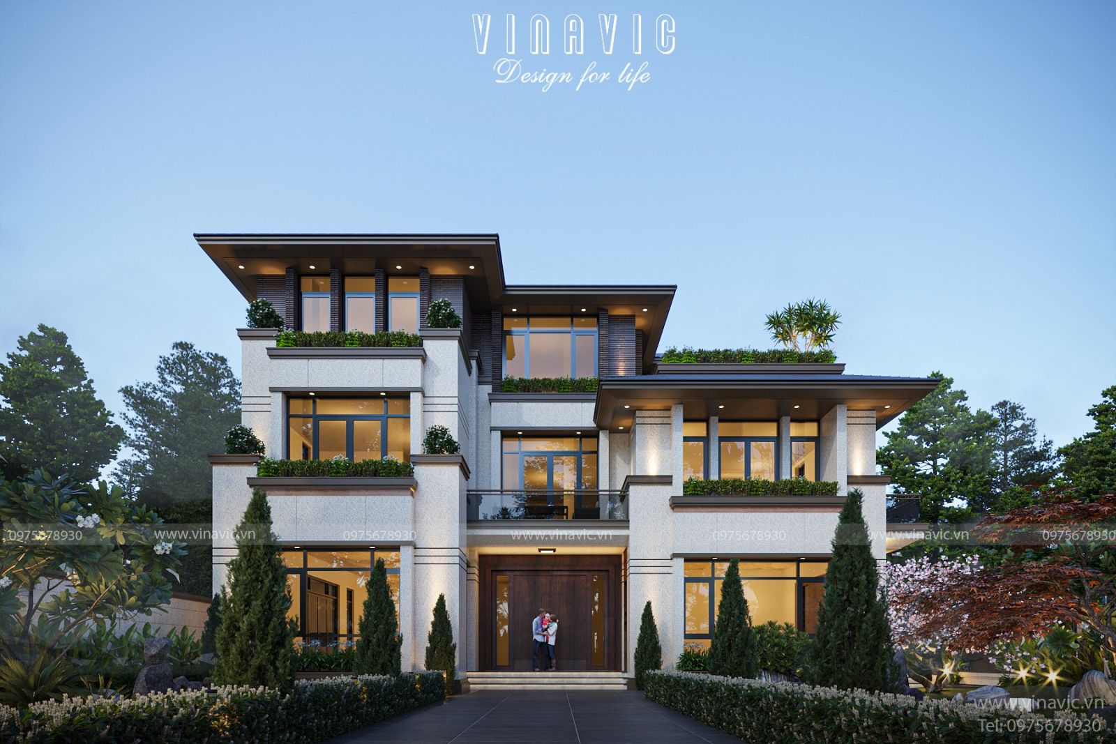 Mặt tiền biệt thự thoáng đãng