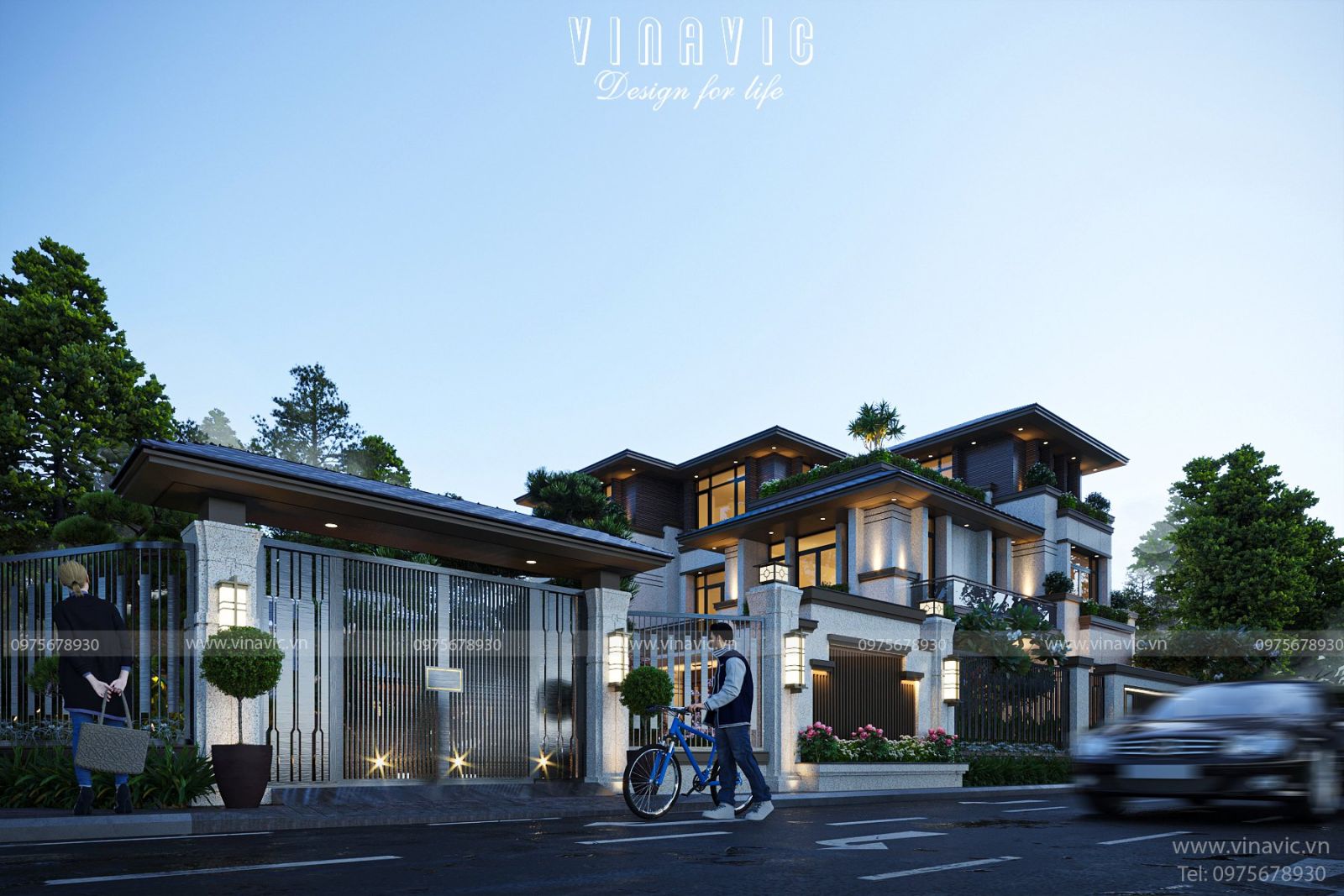 Biệt thự được thiết kế màu sắc trung tính