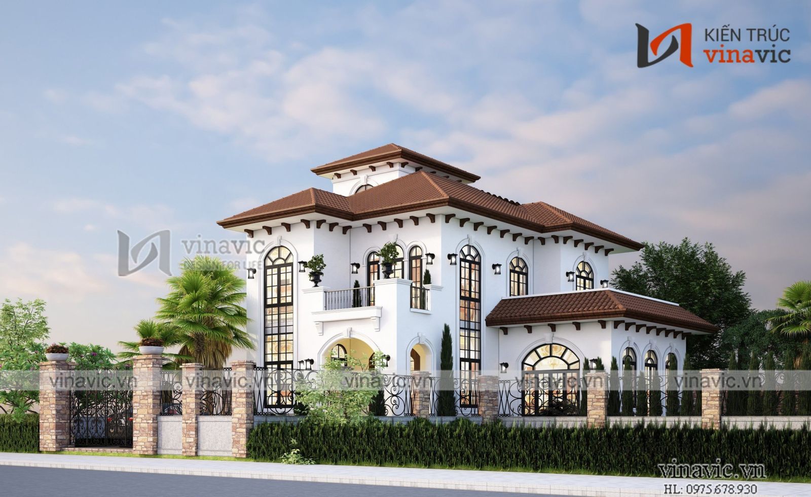 Hệ mái nhật nhẹ nhàng hài hòa với tổng thể kiến trúc