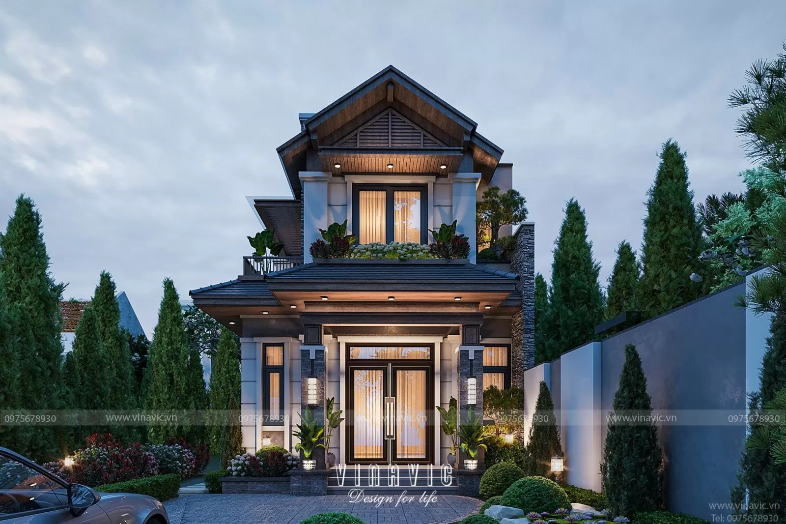 Đối với diện tích vừa phải, phòng khách lý tưởng khoảng 20–25m2 và thường đặt ở trung tâm tầng một.