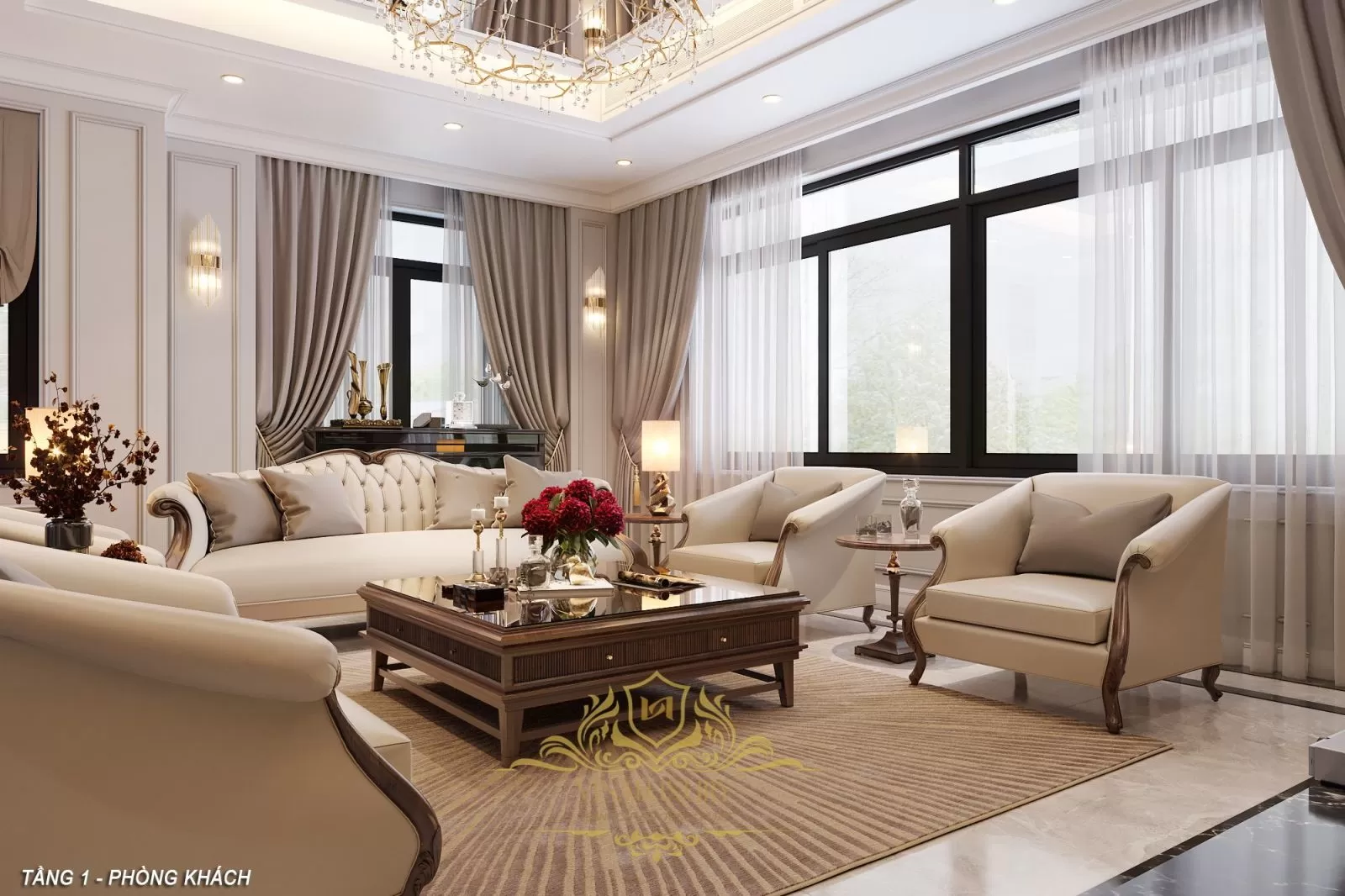 Thiết kế nội thất biệt thự 3 tầng 195m2 (CĐT: Mr Tùng - Thanh Hóa) NT2327