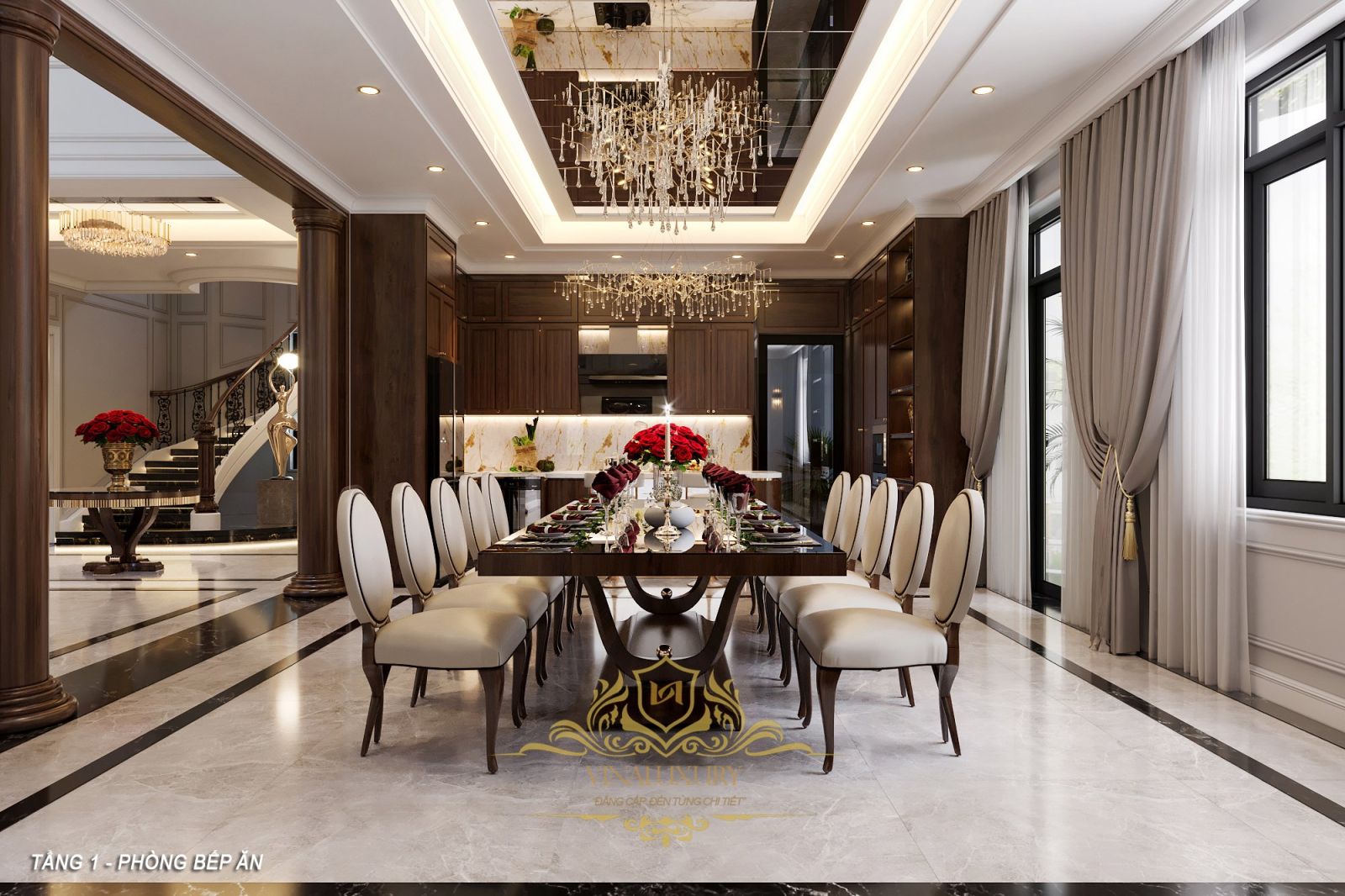 Thiết kế nội thất biệt thự 3 tầng 195m2 (CĐT: Mr Tùng - Thanh Hóa) NT2327