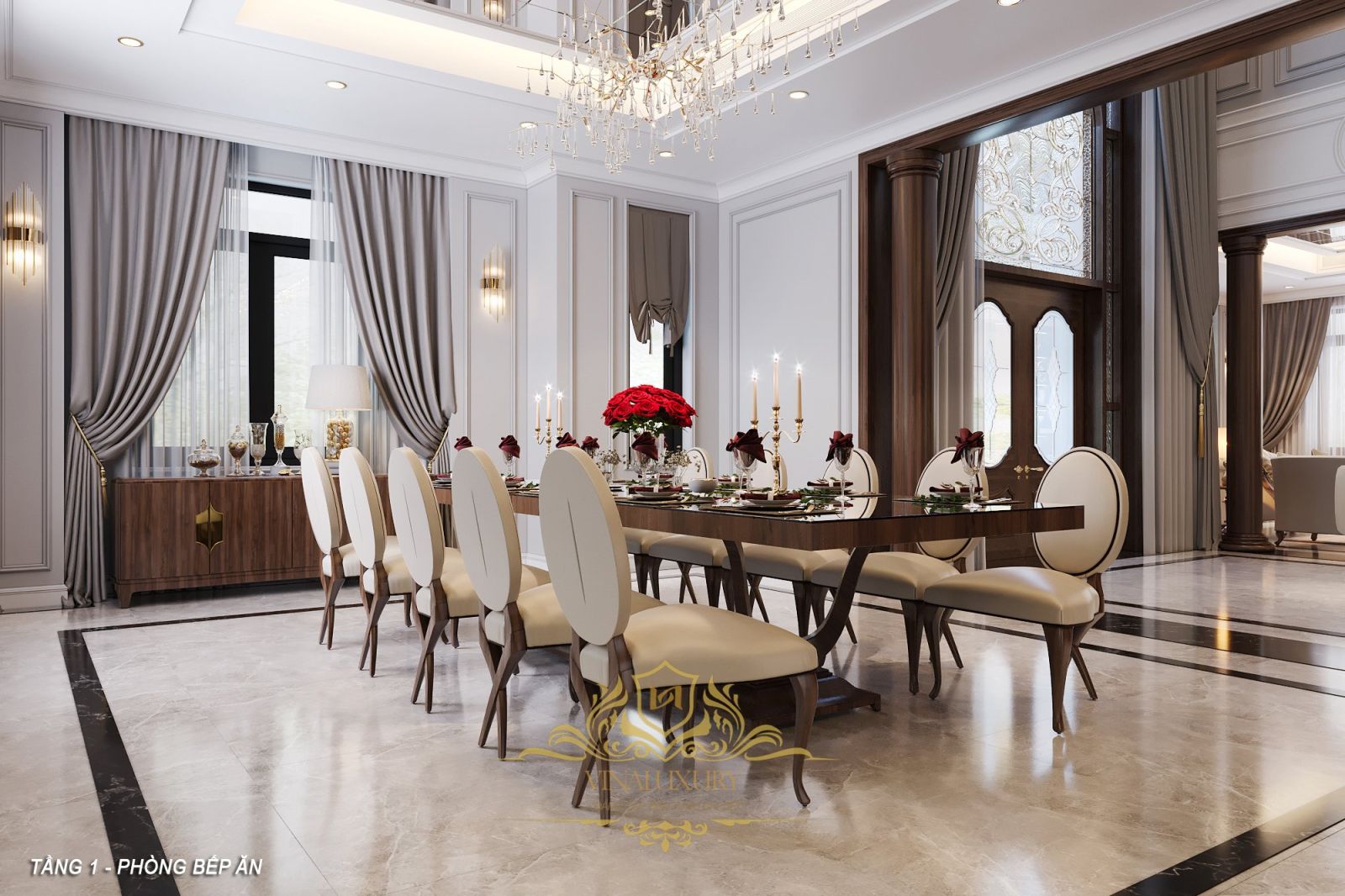 Thiết kế nội thất biệt thự 3 tầng 195m2 (CĐT: Mr Tùng - Thanh Hóa) NT2327