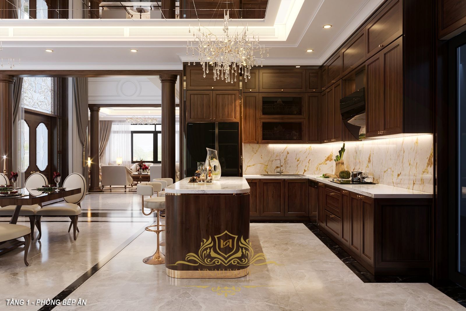 Thiết kế nội thất biệt thự 3 tầng 195m2 (CĐT: Mr Tùng - Thanh Hóa) NT2327