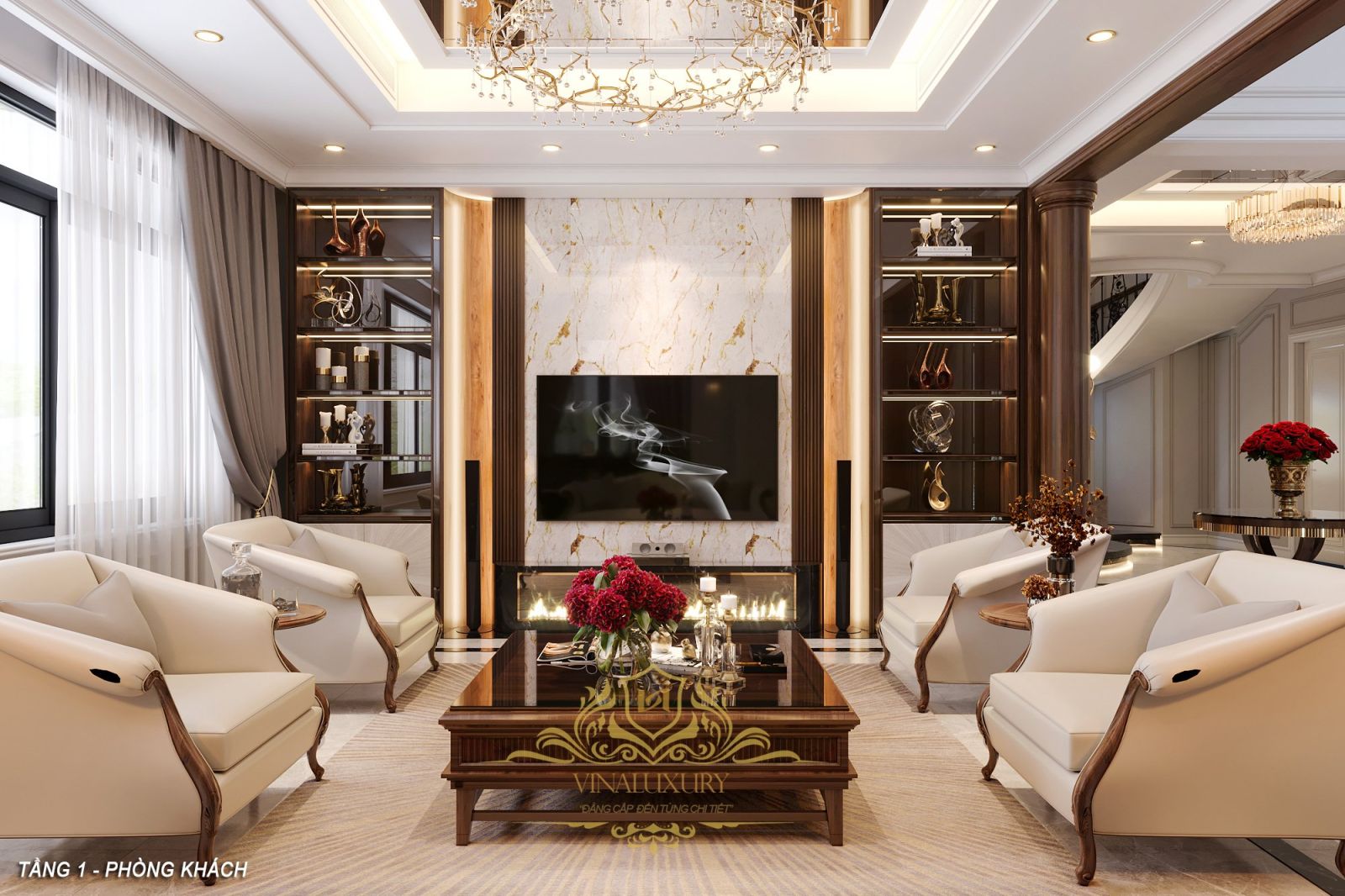 Thiết kế nội thất biệt thự 3 tầng 195m2 (CĐT: Mr Tùng - Thanh Hóa) NT2327