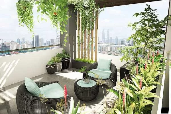 Sân thượng nhà mái bằng đa dạng kiến trúc độc đáo, ấn tượng