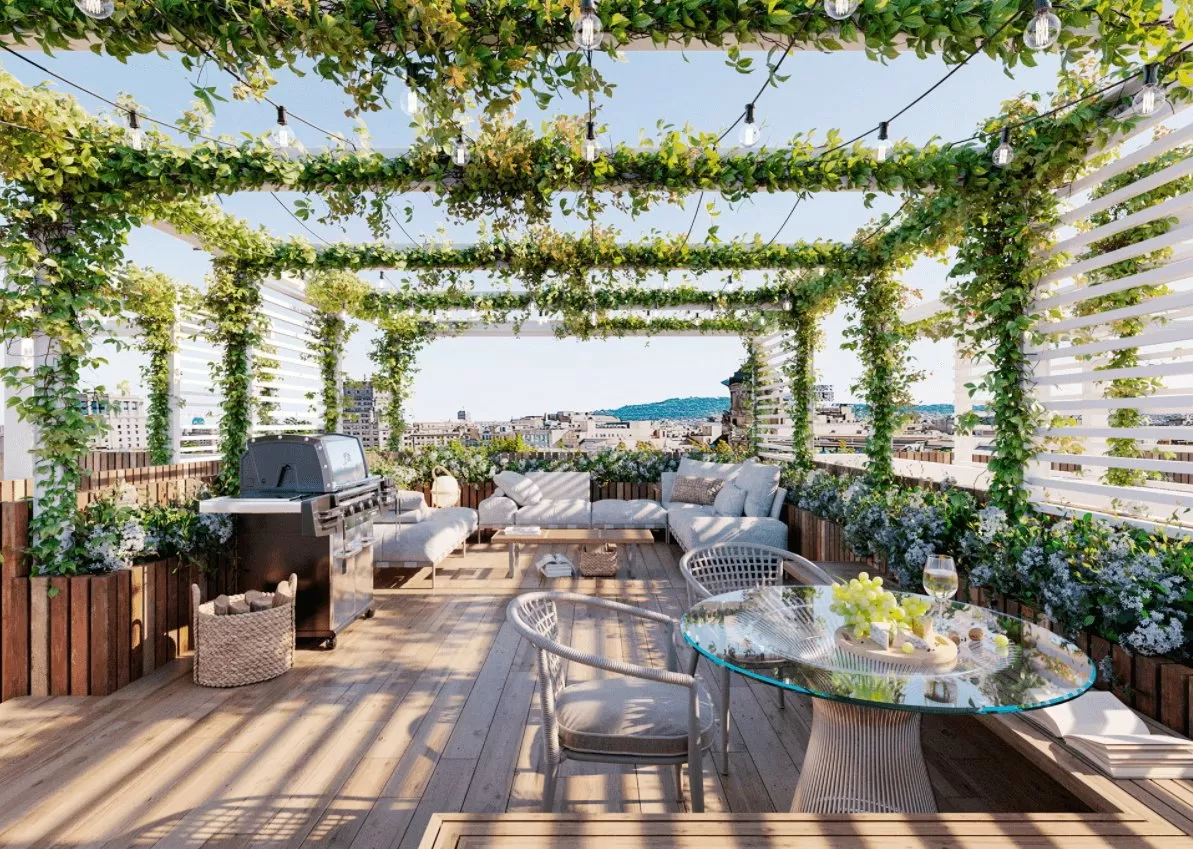 Thư giãn tại sân thượng có thiết kế vô cùng đẳng cấp